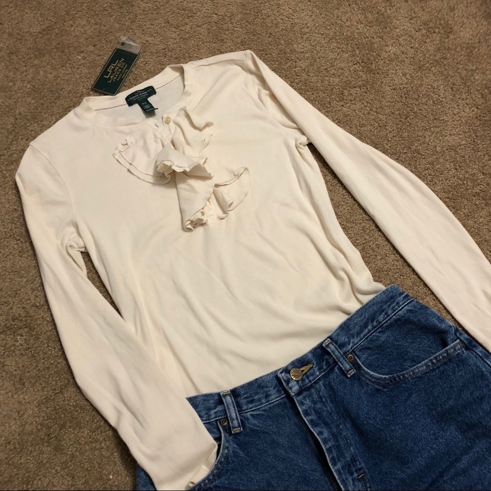 Never worn Ralph Lauren Ruffle Henley